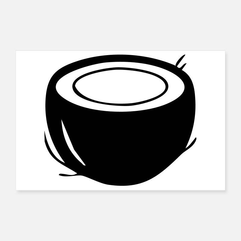 Coconut Silhouette – Tropical Paradise Design Poster 12" x 8" (30x20 cm)
