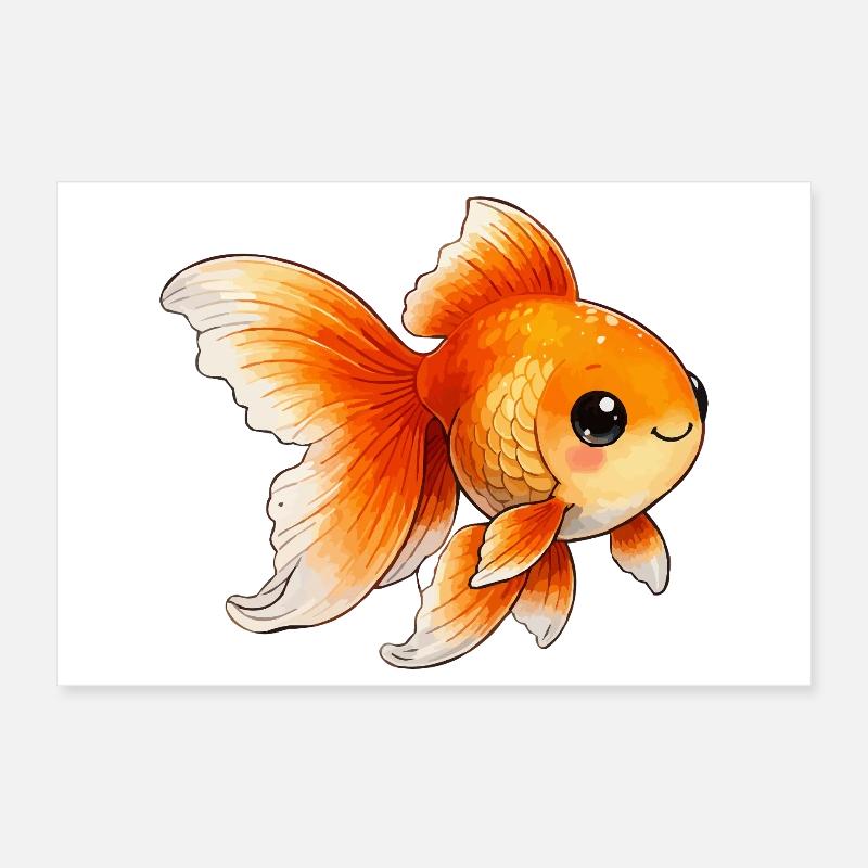 Illustration de poisson rouge Poster 30 x 20 cm