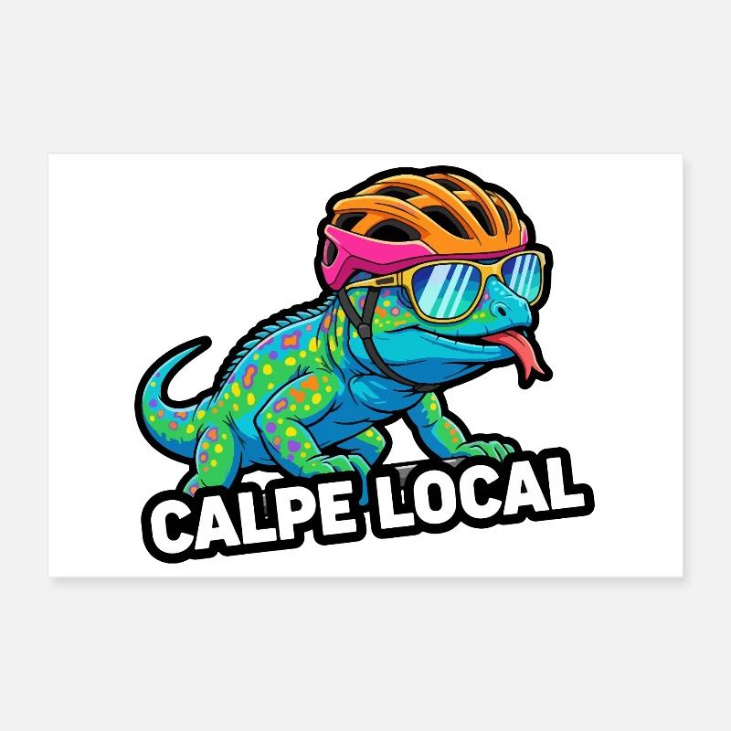 Lézard cycliste local de Calpe Poster 30 x 20 cm