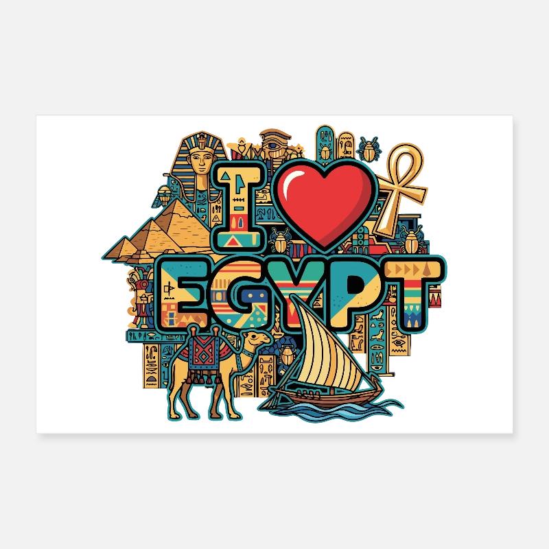 J’adore les vacances en Égypte Poster 30 x 20 cm