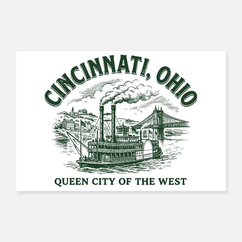 Cincinnati Steamship Heritage Poster 12" x 8" (30x20 cm)