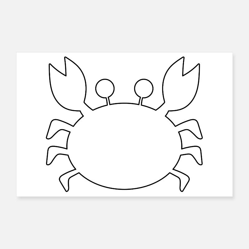 Krabbenumriss Poster 30x20 cm