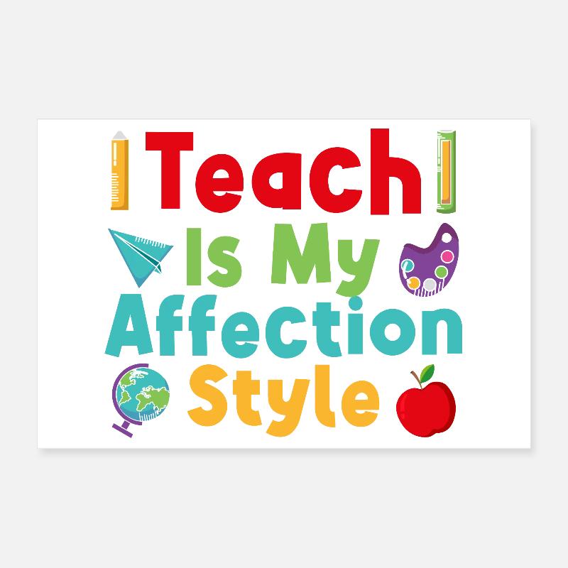Pre K Teacher Affection Style Kindergarten Teacher Poster 12" x 8" (30x20 cm)