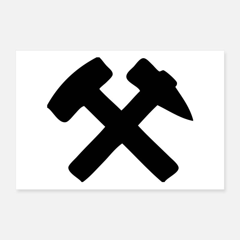 Marteau et un burin Poster 30 x 20 cm