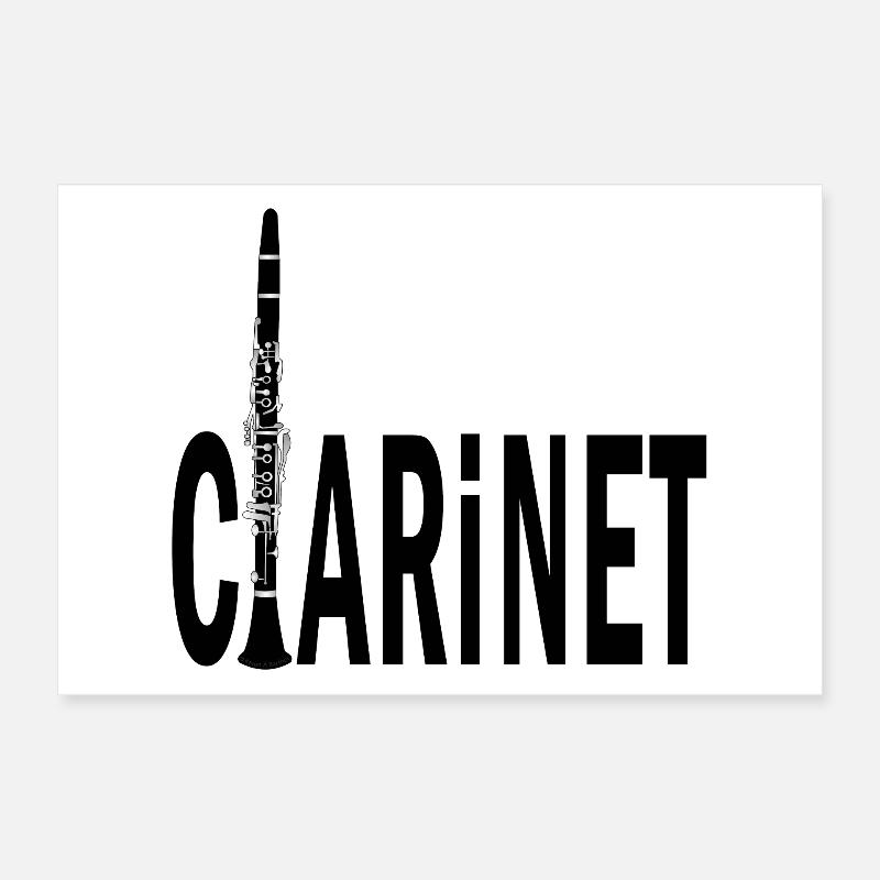 Texte de clarinette Poster 30 x 20 cm