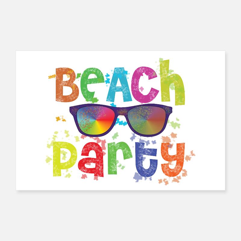 Beach Party Poster 12" x 8" (30x20 cm)