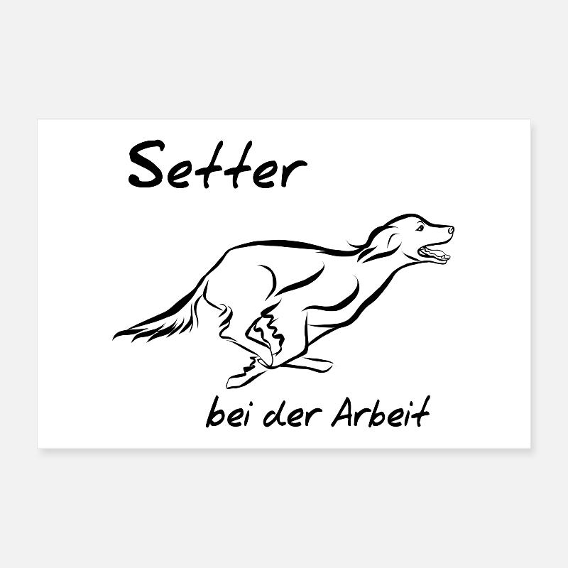 Setter bei der Arbeit Poster 30x20 cm