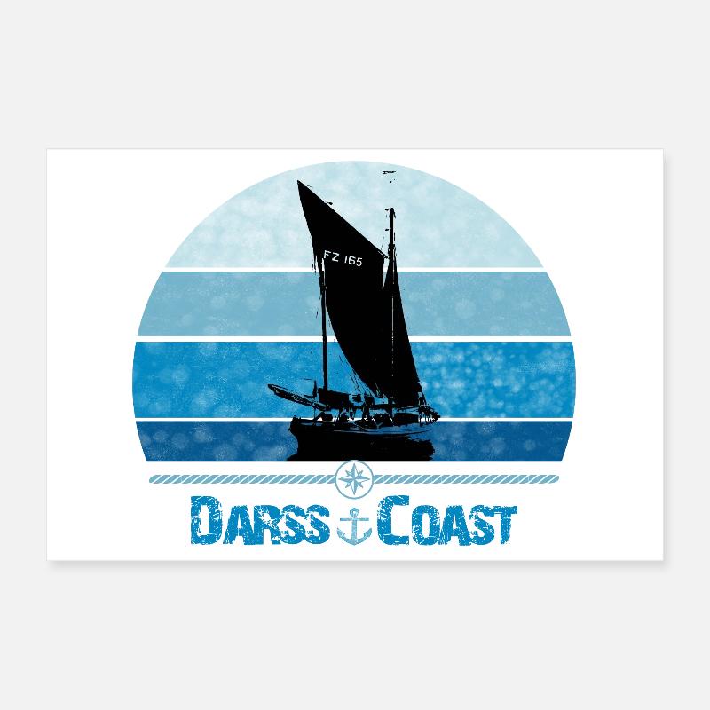 Darss Coast mit Zeesboot Poster 30x20 cm