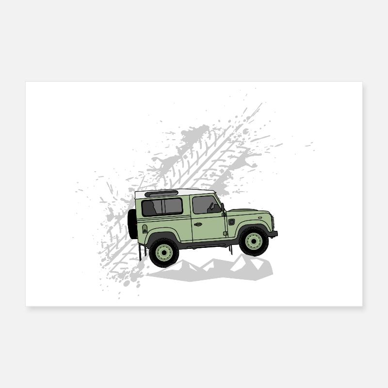 Defender 90 Splash Poster 12" x 8" (30x20 cm)