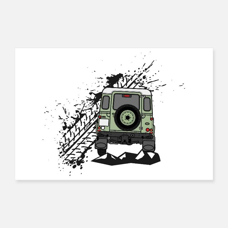 Defender Splash Rear Poster 12" x 8" (30x20 cm)