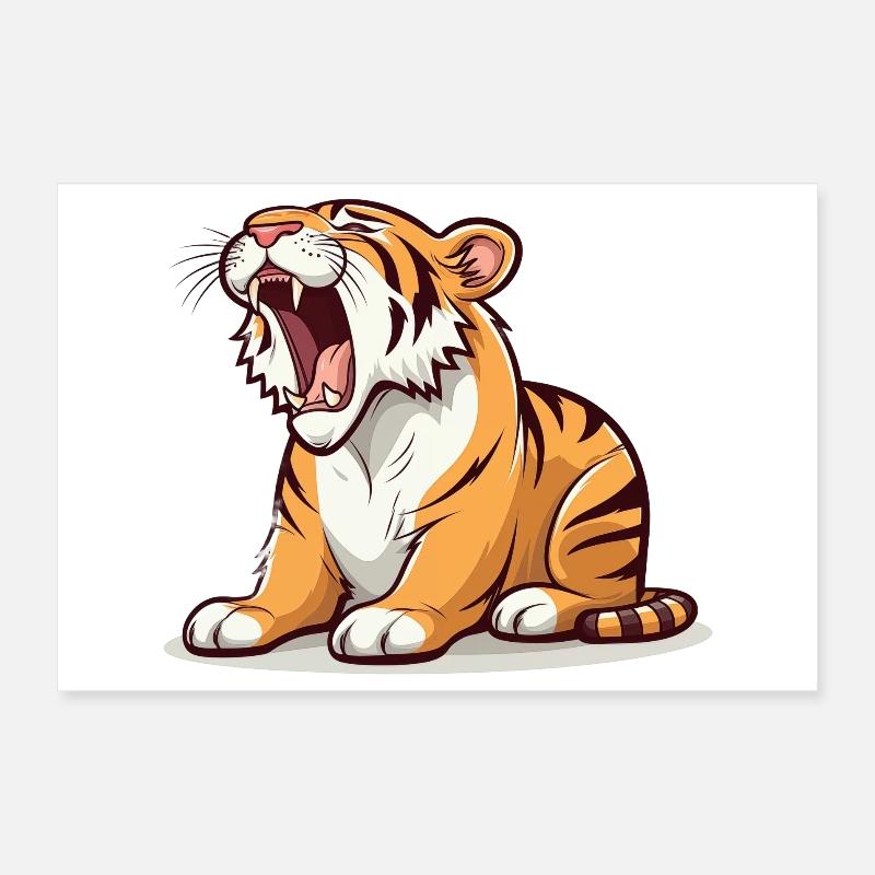 Tired Tiger Poster 12" x 8" (30x20 cm)