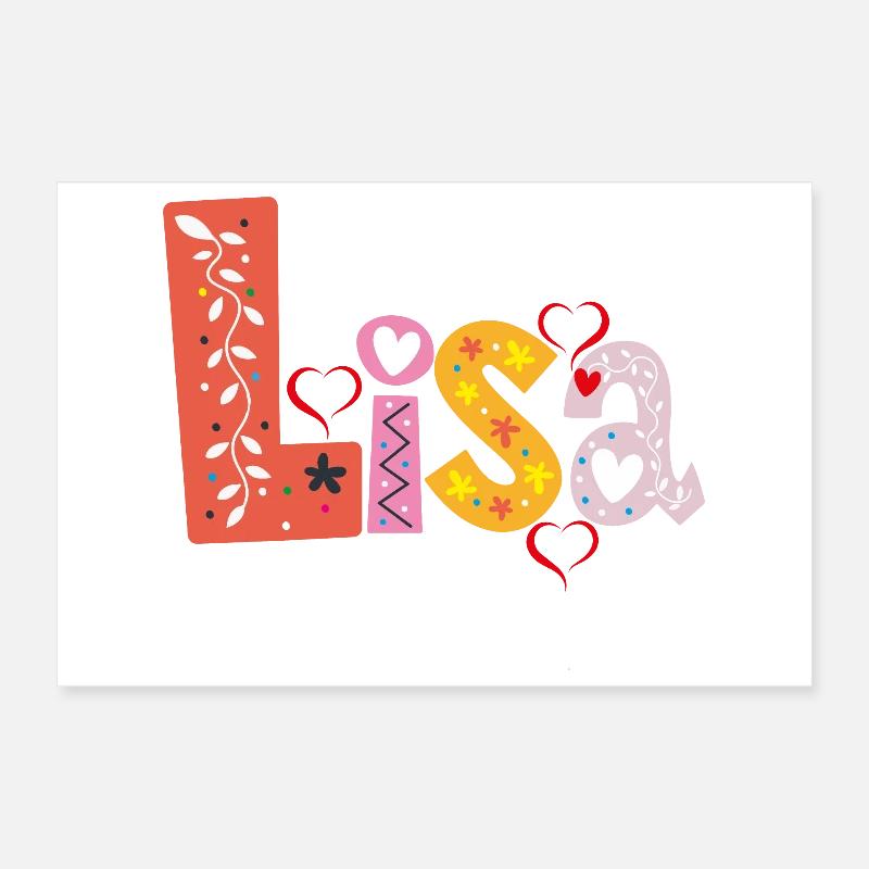 Personalized Lisa Name Poster 12" x 8" (30x20 cm)