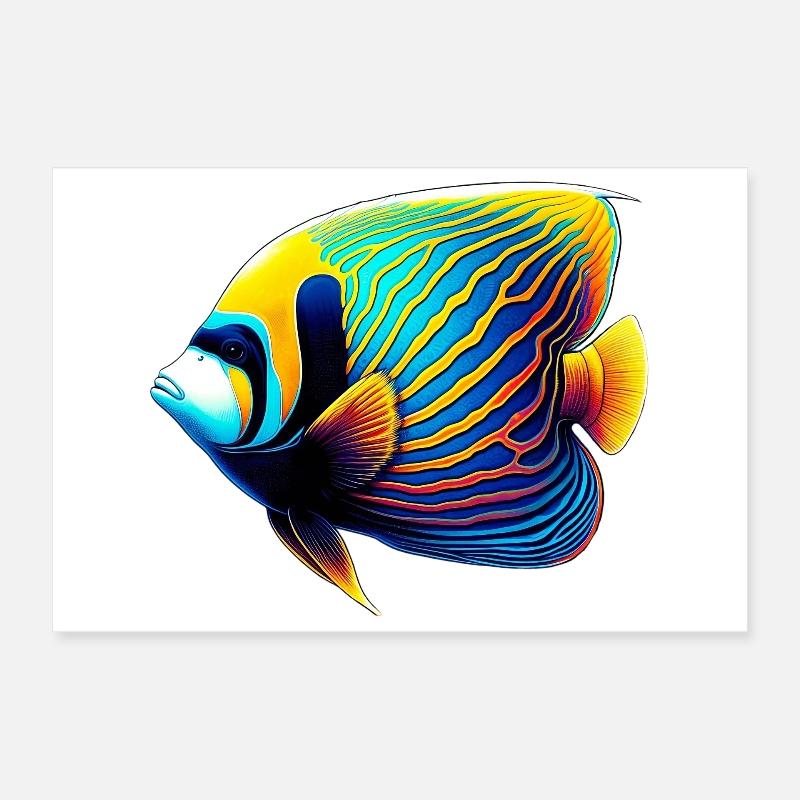 Poisson ange empereur Poster 30 x 20 cm