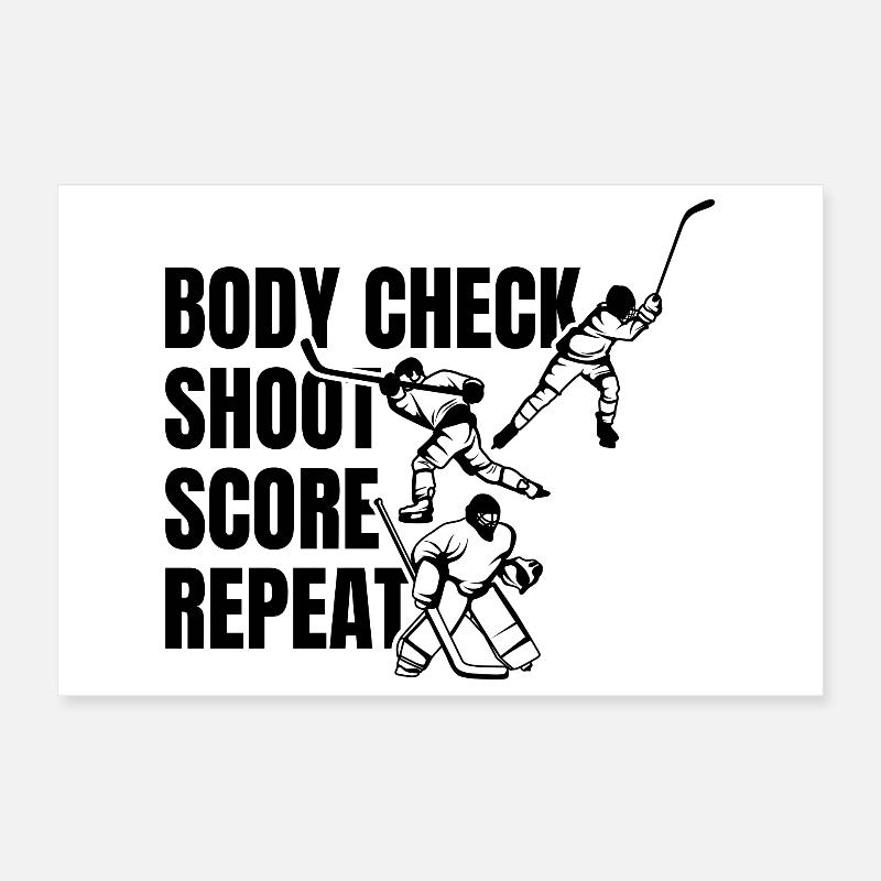 Bodycheck Shoot Points Repeat Poster 12" x 8" (30x20 cm)