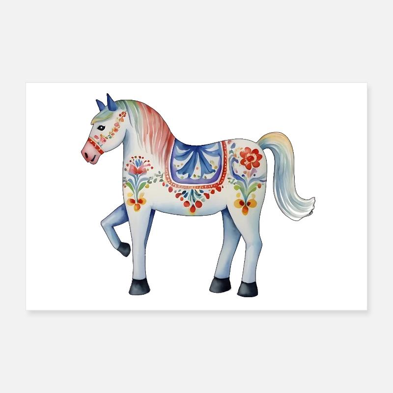 Dala Horse Poster 12" x 8" (30x20 cm)