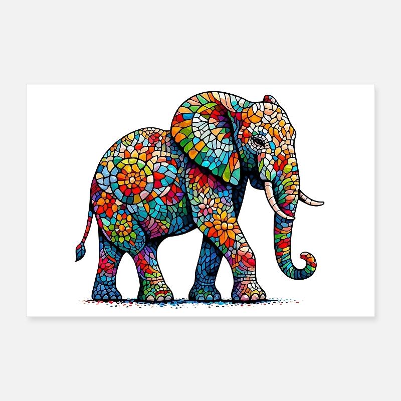Éléphant Poster 30 x 20 cm