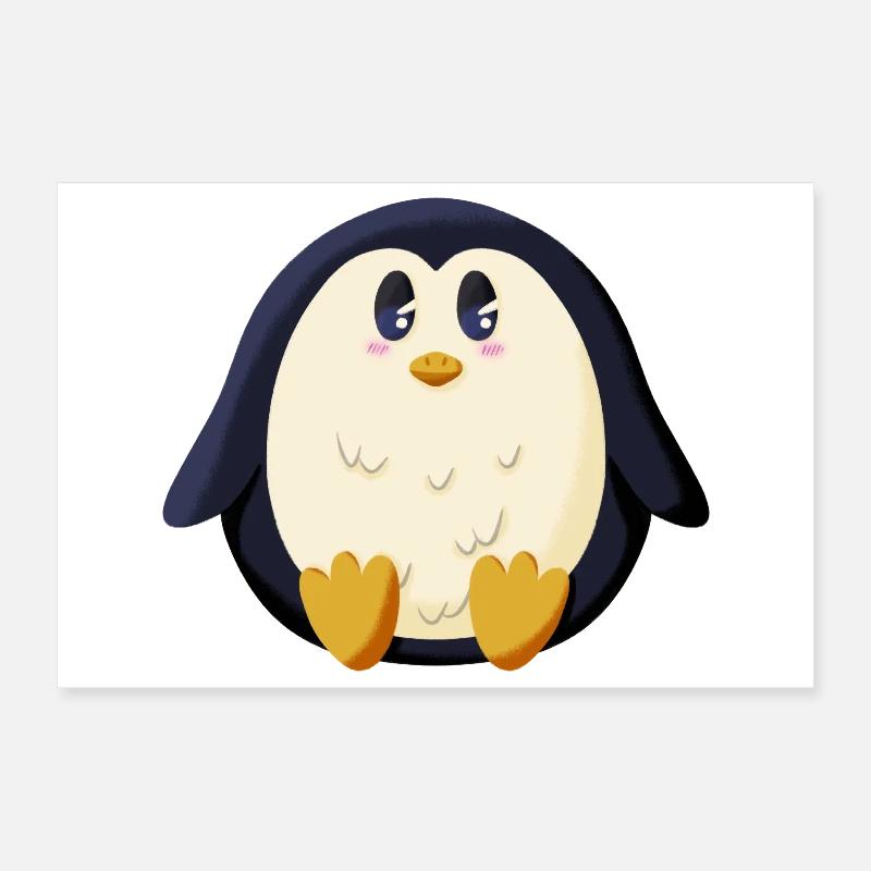 Chubby Penguin Poster 12" x 8" (30x20 cm)