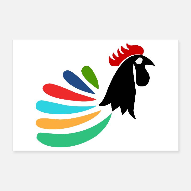 HAHN. PFERD. HENNE. HAHN. TIER. VOGEL. EINHORN. Poster 30x20 cm