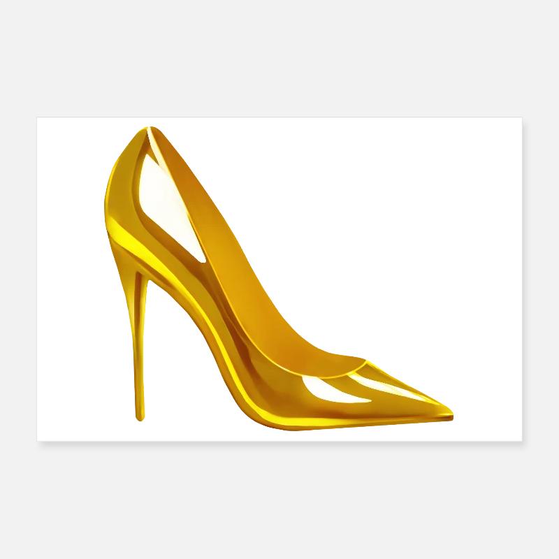 Chaussure à talons hauts dorée Design AI Style Poster 30 x 20 cm