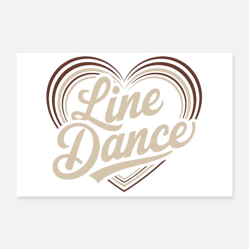 Lettrage en forme de cœur Line Dance Poster 30 x 20 cm