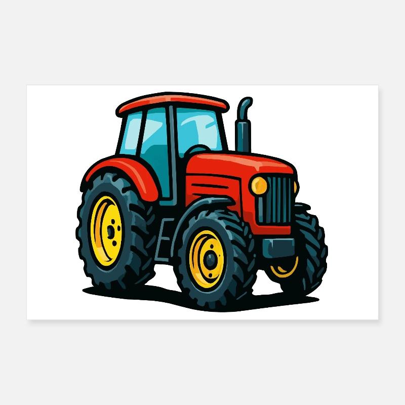Agricultural tractor with color design Poster 12" x 8" (30x20 cm)