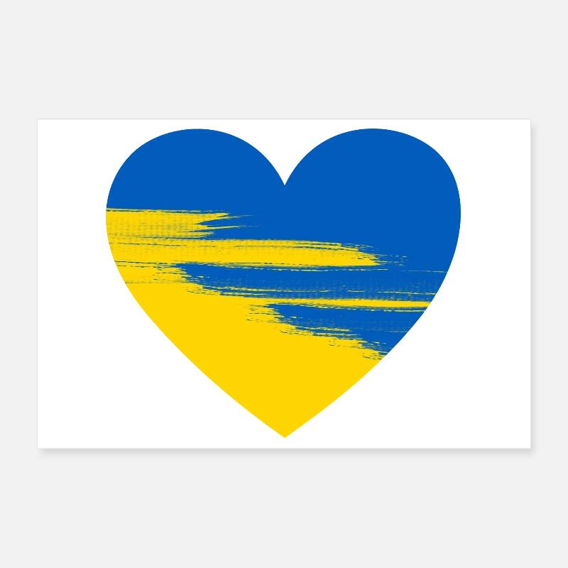 Ukraine Herz Poster 30x20 cm