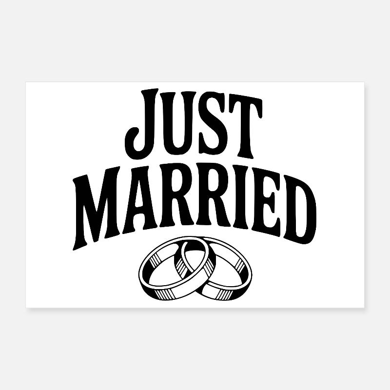 Juste marié Poster 30 x 20 cm