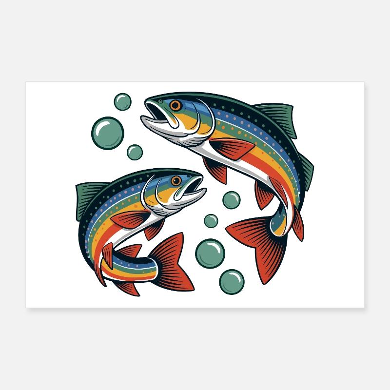 Regenbogenforellen Poster 30x20 cm
