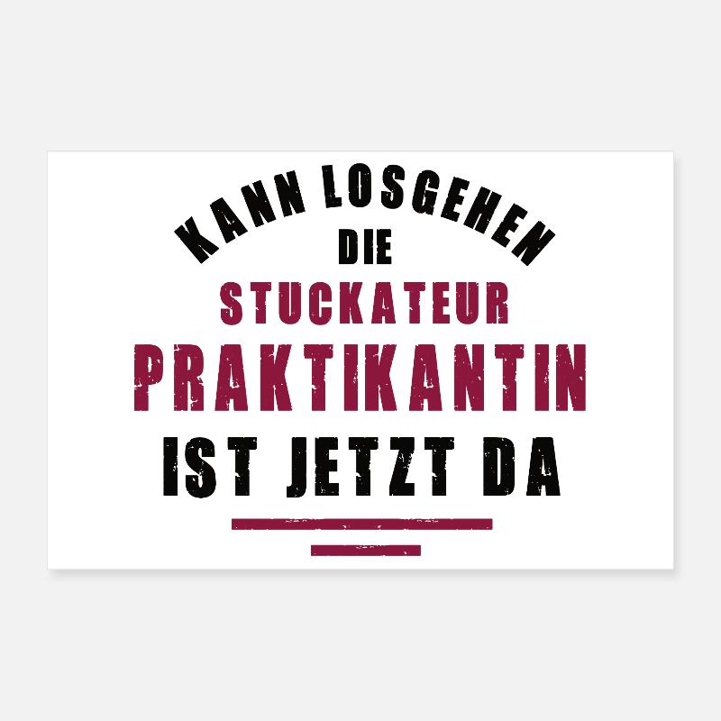 Stagiaire Plâtrier Stage Plâtrage Poster 30 x 20 cm
