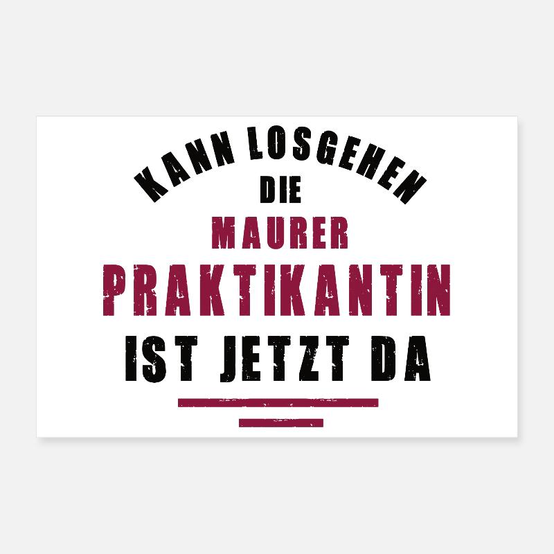 Trainee Bricklayer Internship Masonry Poster 12" x 8" (30x20 cm)