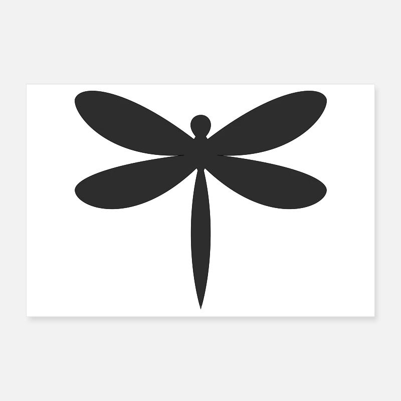 Libelle Silhouette  Poster 30x20 cm
