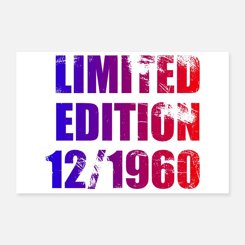 65. Geburtstag Limited Edition 12/1960 Poster 30x20 cm