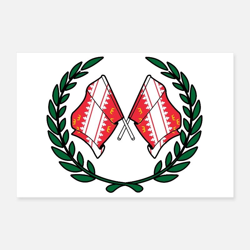 Alsace Laurel Wreath Poster 12" x 8" (30x20 cm)
