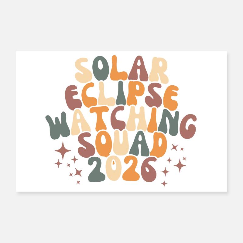 Équipe de surveillance des éclipses solaires 2026 Poster 30 x 20 cm