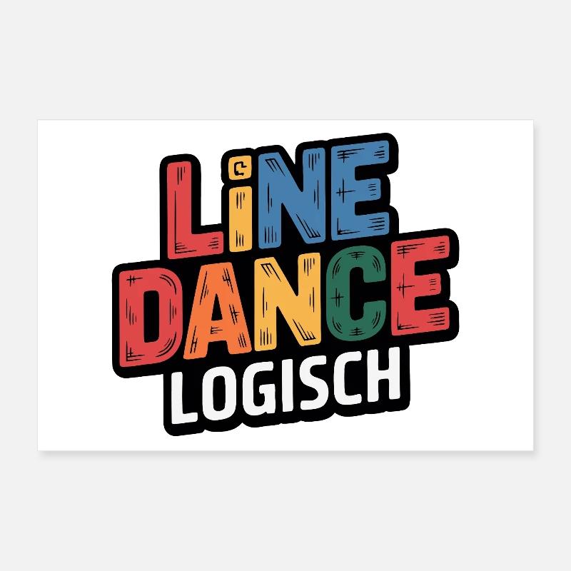 LineDance Logisch Farbig Poster 30x20 cm