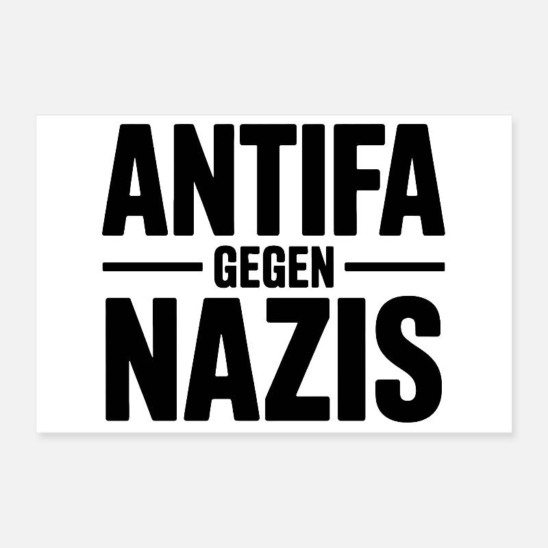Antifa gegen Nazis - Antifa Logo Poster 30x20 cm