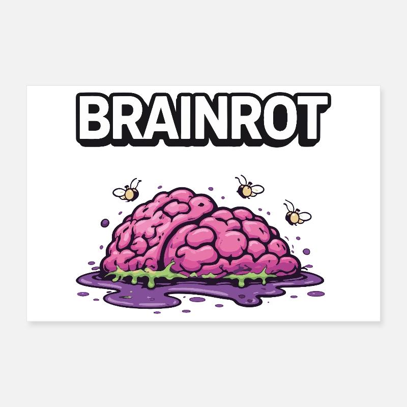 Brainrot Zombie Brain Poster 12" x 8" (30x20 cm)