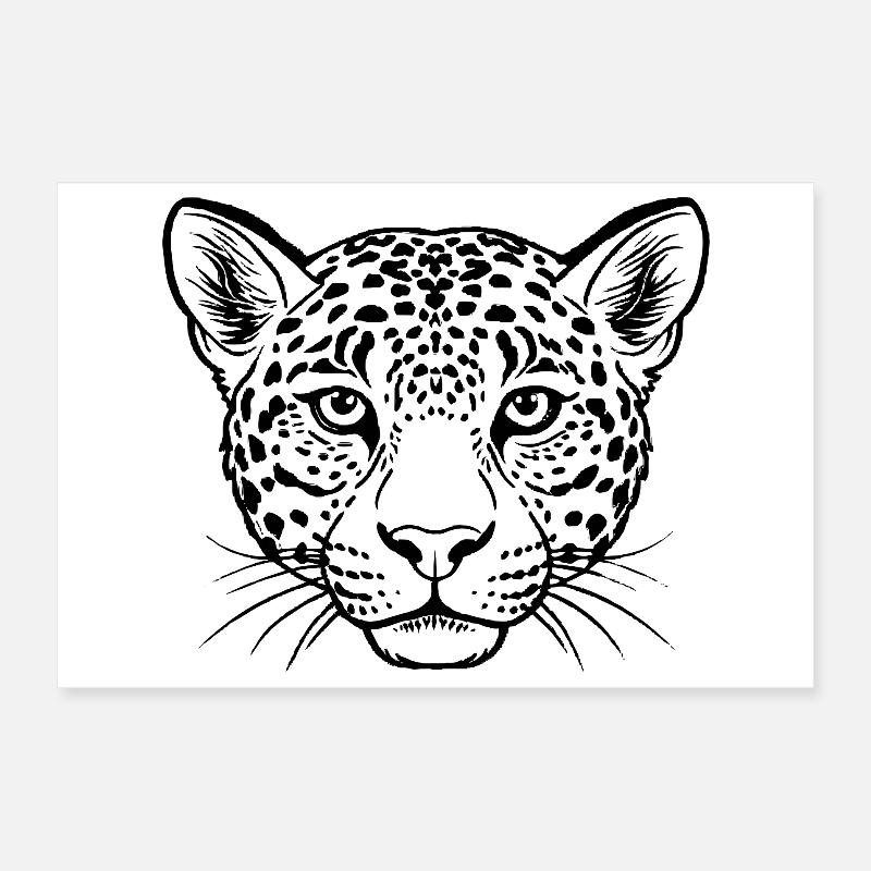 Face de léopard Poster 30 x 20 cm