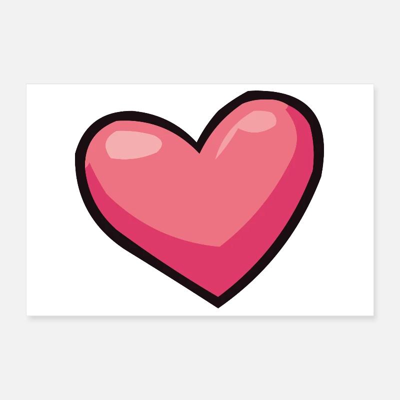 Rosa Herz-Illusion Poster 30x20 cm