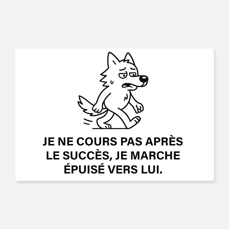 Chien épuisé poursuit le succès Poster 30 x 20 cm
