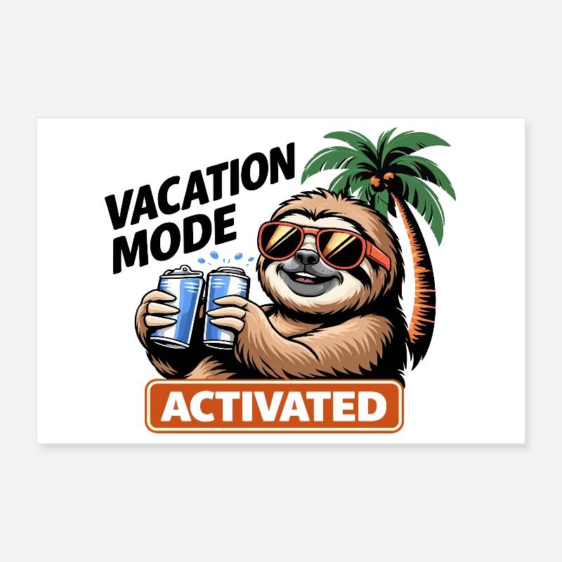 Aktivierte Sloth Beach Party Poster 30x20 cm