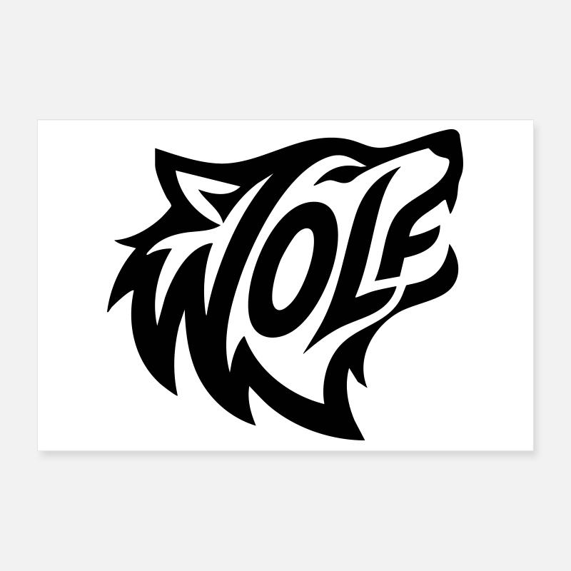 Wilder Wolf Poster 30x20 cm