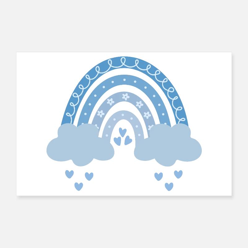 Regenbogen blau Poster 30x20 cm