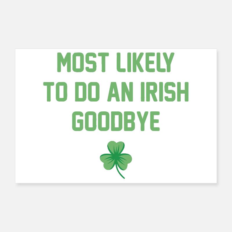 Irischer Goodbye Shamrock Tee Poster 30x20 cm
