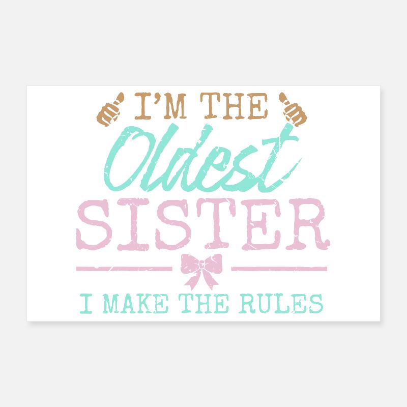 Älteste Schwester regelt Grafik-Tee Poster 30x20 cm