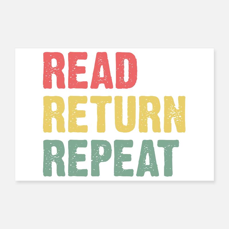 Lire Retour et répéter - Faute de frappe pastel Poster 30 x 20 cm