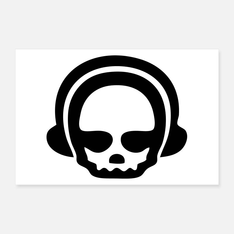 Headphone skull 1clr Poster 30x20 cm