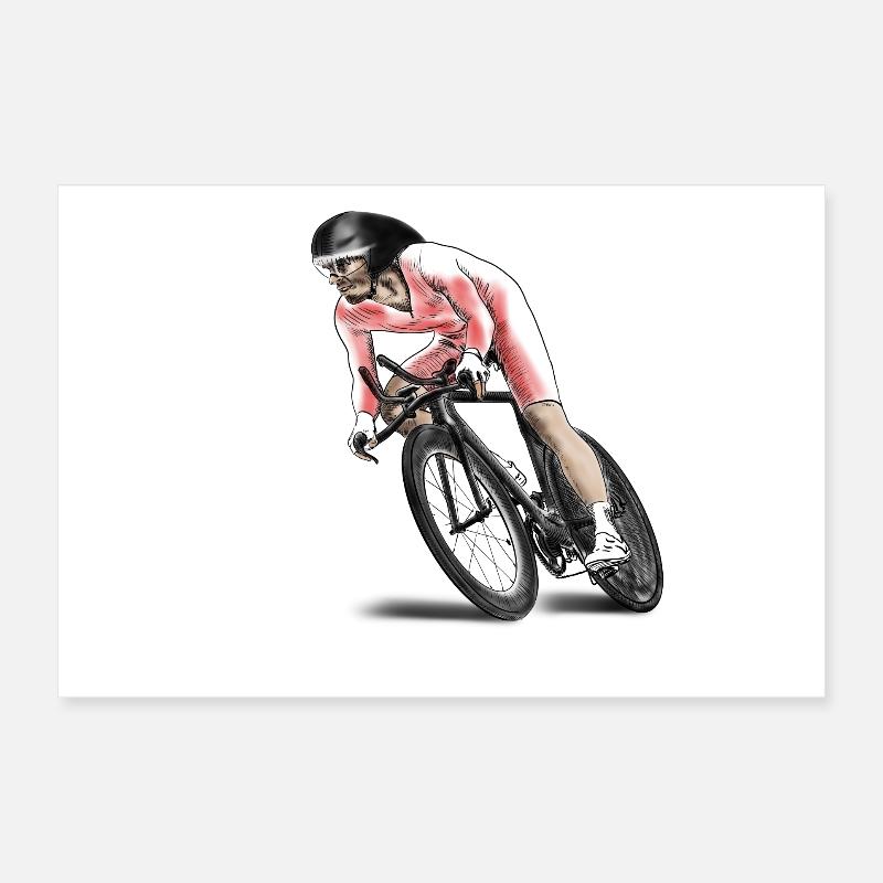 racing cyclists Poster 12" x 8" (30x20 cm)