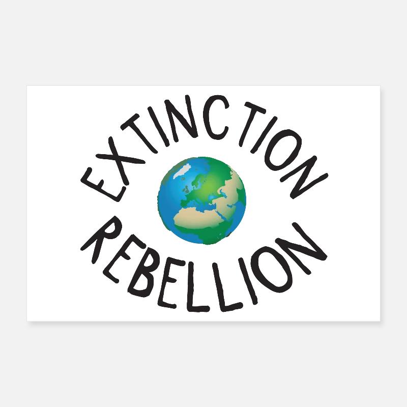 Extinction Rebellion Planet Erde schwarz Poster 30x20 cm