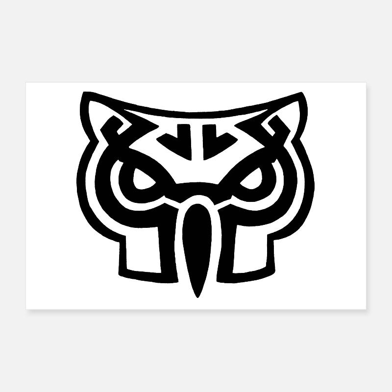 Schwarzer Eulenkopf Poster 30x20 cm